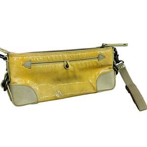 Donald J Pliner Small Yellow Wristlet Purse Peace Diva Pappa Boss Purse Handbag